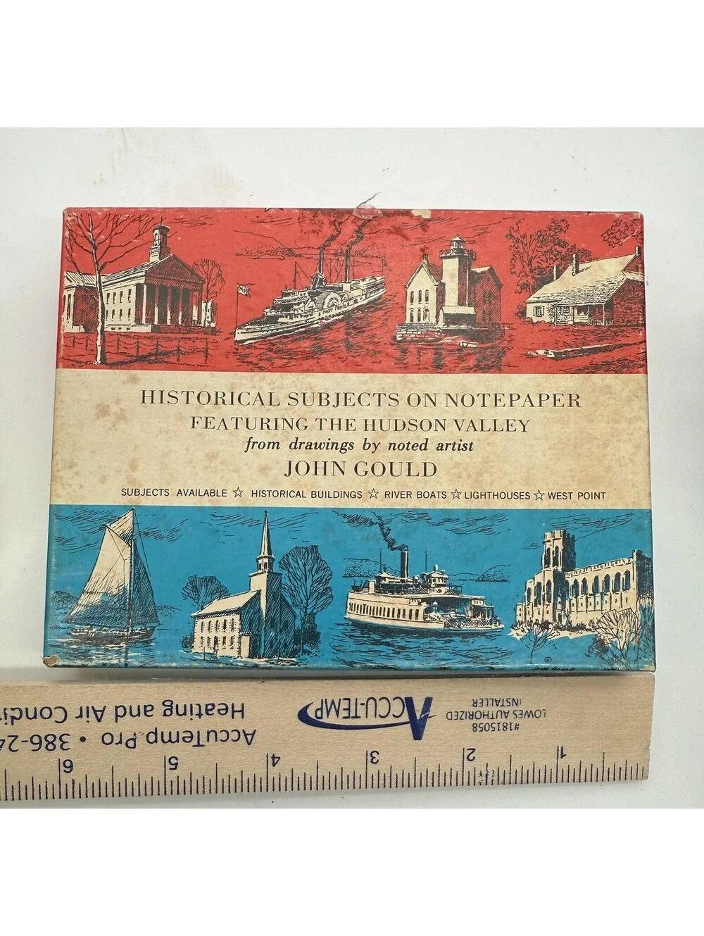 Antique Box set of 8 Historical Subjects Hudson Valley Note Cards by John Gould